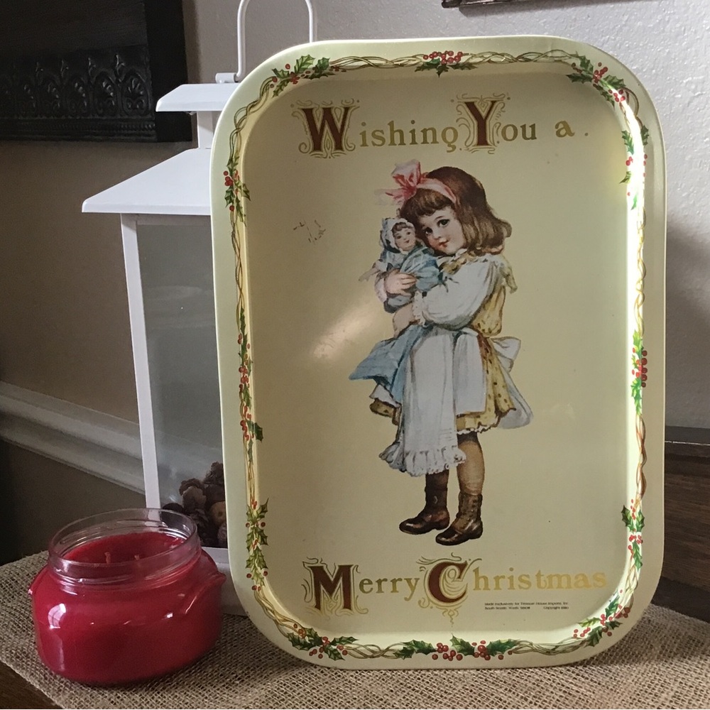 Tin tray vintage 1980.
